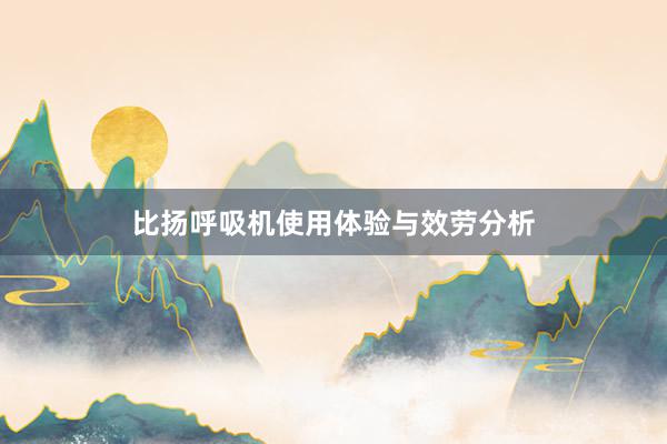 比扬呼吸机使用体验与效劳分析